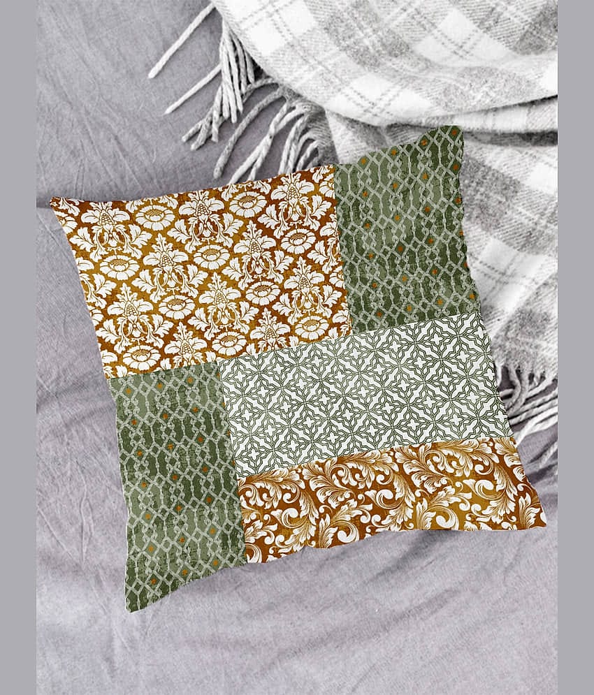 Houzzcode Single Green Pillow Cover