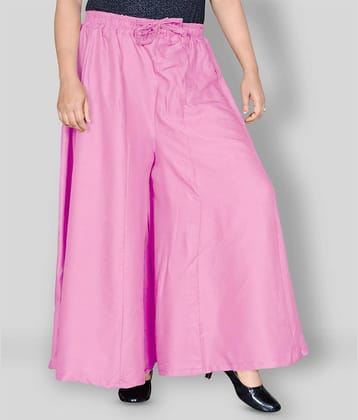 Sttoffa - Pink Rayon Flared Women's Palazzos ( Pack of 1 )