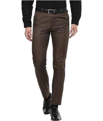 Inspire Clothing Inspiration - Brown Polycotton Slim - Fit Men's Formal Pants ( Pack of 1 )