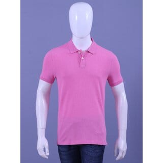 Redline Mens Pink Solid Polo T-Shirts
