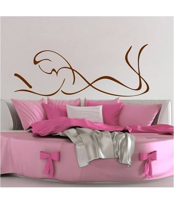 Decor Villa Girl On Bed Line Art Vinyl Wall Stickers