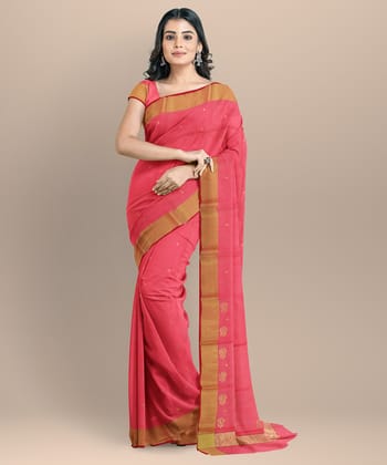 Chanderi Shoulder Pallu (Strawberry)