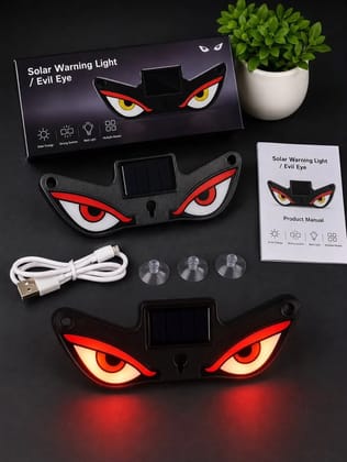 Solar Demon Eye LED Car Light | Evil Eye Wireless Window Light with 5 Lighting Modes | Solar & Type-C Rechargeable Warning Light with Motion Sensor | Suction Cup for Car, Truck, Van & Bike Solar Demon Eye LED Car Light | Evil Eye Wireless Window Light with 5 Lighting Modes | Solar & Type-C Rechargeable Warning Light with Motion Sensor | Suction Cup for Car, Truck, Van & Bike