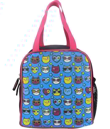 joy lunch bag-Kitty Theme - Teal Blue