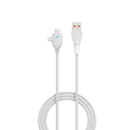 Portronics Konnect Spydr 2 Multi-Functional Charging Cable (White)