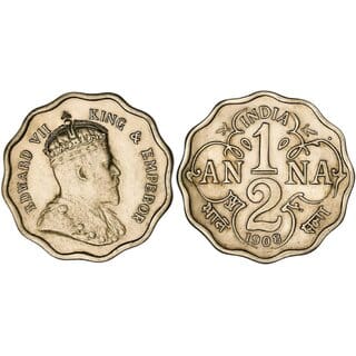 Half Anna 1908 British India Edward VII Rare Coin
