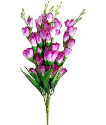 Green plant indoor Bougainvellia Blue Artificial Flowers Bunch - Pack of 1