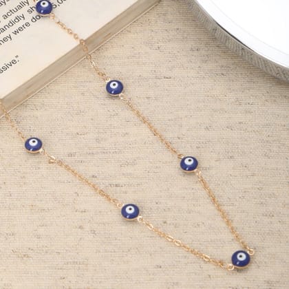 Brass Gold-Plated Evil Eye Enameled Chain