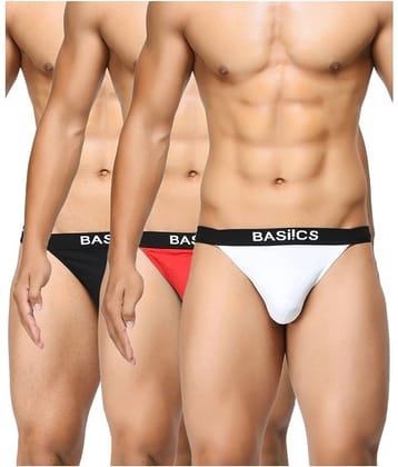 BASIICS By La Intimo Pack of 3 Cotton Thongs For Men's ( Multicolor )