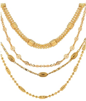 AanyaCentric - Gold Plated Brass Chain ( Pack of 4 )