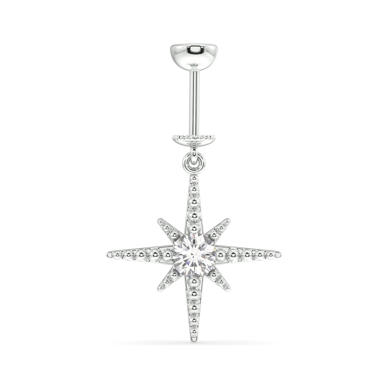 Zirconia snow burst - Screw Helix Hanging-Screw studs