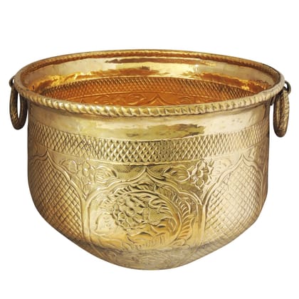 Brass Home Decorative Planter � Handcrafted Metal Gamla, Height : 14 Inch (FMAS615 E)
