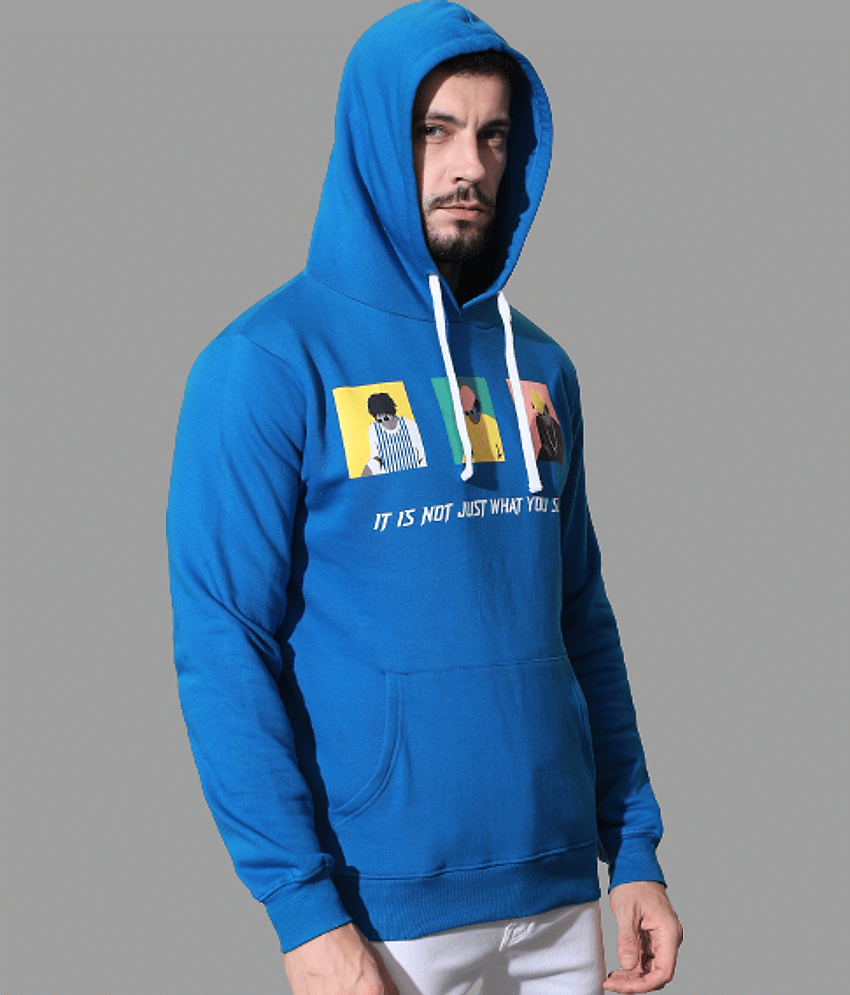 the  dry state - Navy Blue Fleece Regular Fit Men's Sweatshirt ( Pack of 1 )