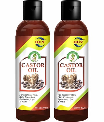 UCY Pure Castor Oil for Hair and Skin 200 mL Pack of 2