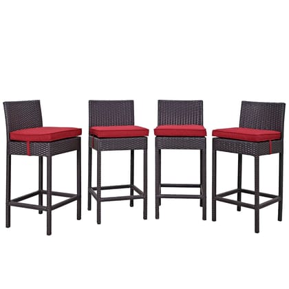 MJA FURNITURE Patio Bar Chairs Set for Outdoor, Wicker Bar Stools Set, High Rise Chairs
