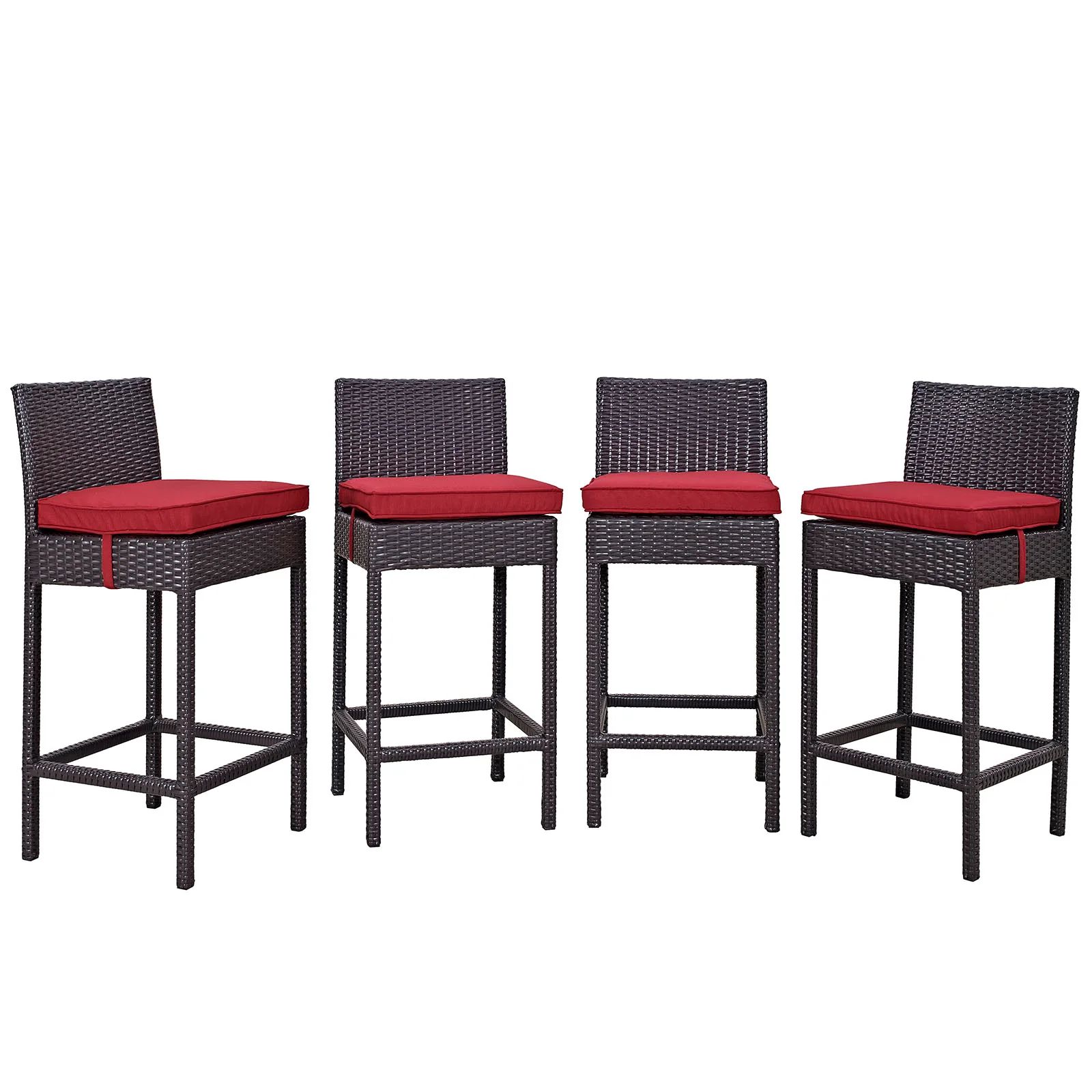MJA FURNITURE Patio Bar Chairs Set for Outdoor, Wicker Bar Stools Set, High Rise Chairs