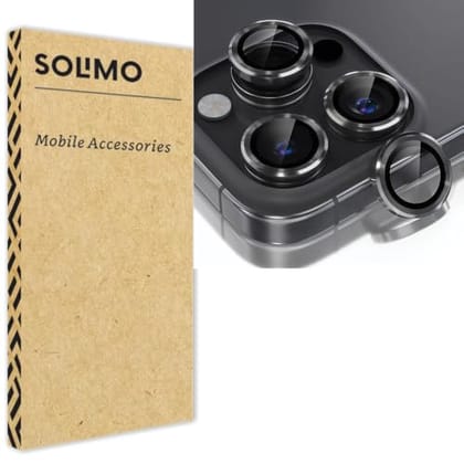 Amazon Brand - Solimo Tempered Glass Camera Lens Protector for iPhone 16 Pro (Black) Amazon Brand - Solimo Tempered Glass Camera Lens Protector for iPhone 16 Pro (Black) - Black