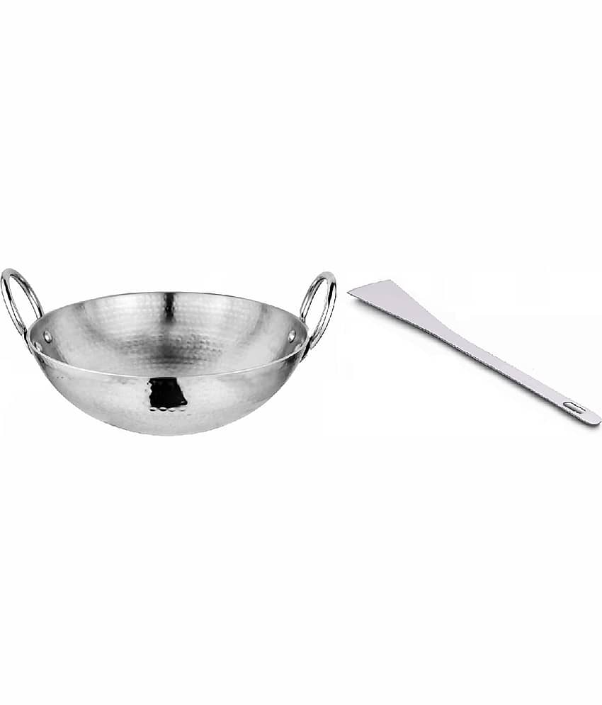 Dynore Non Coated Stainless Steel Cookware Sets Hammered kadhai