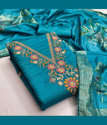 Rangtulika Ethnics Women's Silk Blend Unstitched Salwar Suit