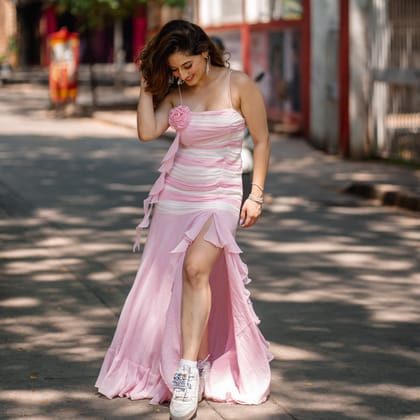 Rosé Riot Pink Long Dress-XS