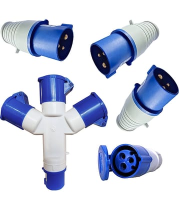 J-NX TYPE-213 Triple Outlet Socket with Male and Female Industrial Socket 220 Modular Switches