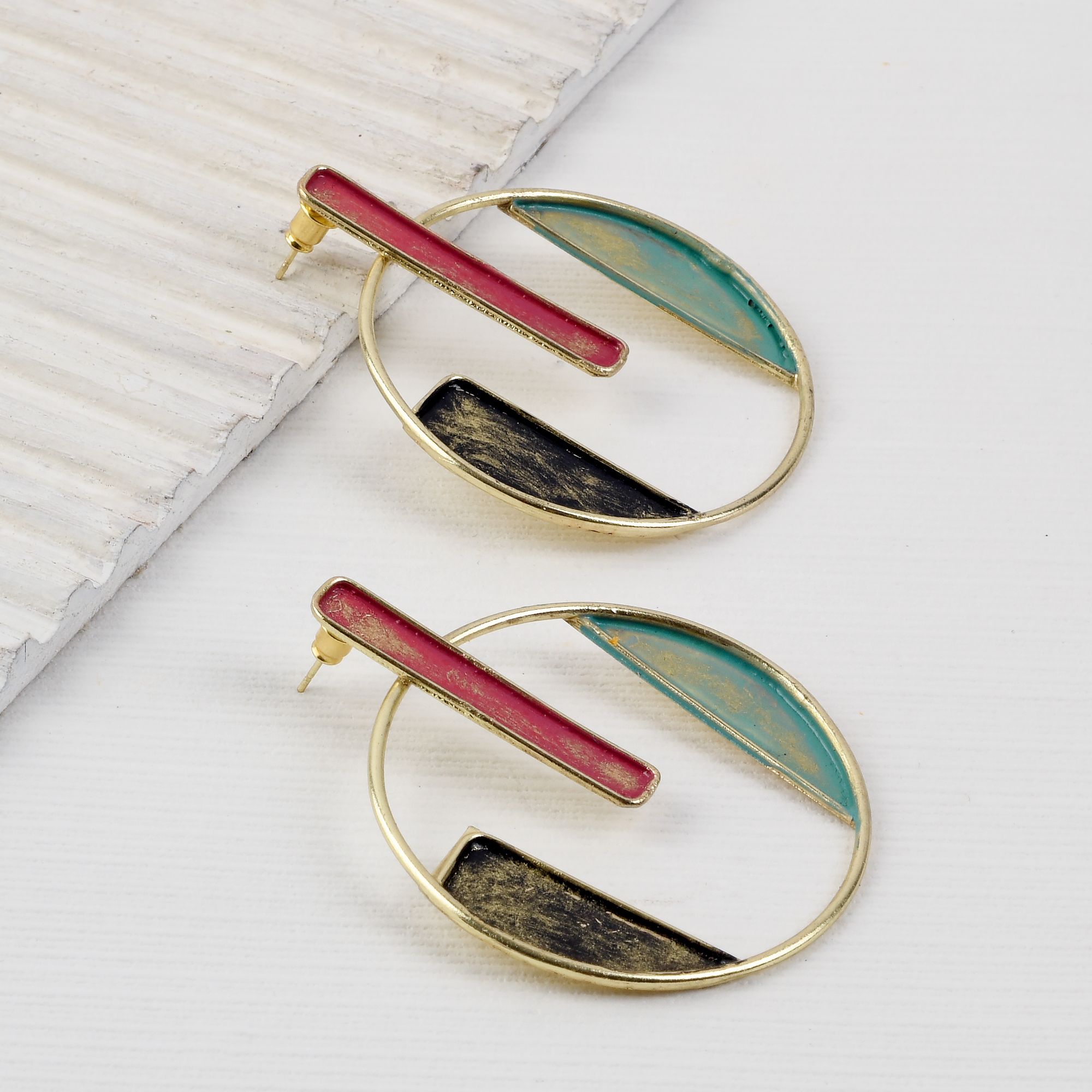 Handcrafted Brass Stud Earring