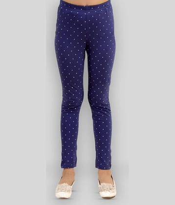 Kids Cave Pack of 1 Girls Cotton Blend Leggings ( Blue )