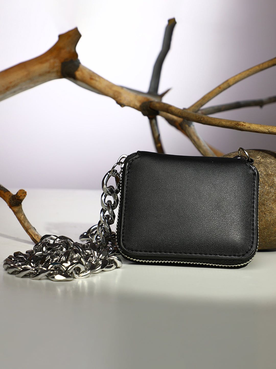 Sleek Square Black Cross Body Bag-Handbag