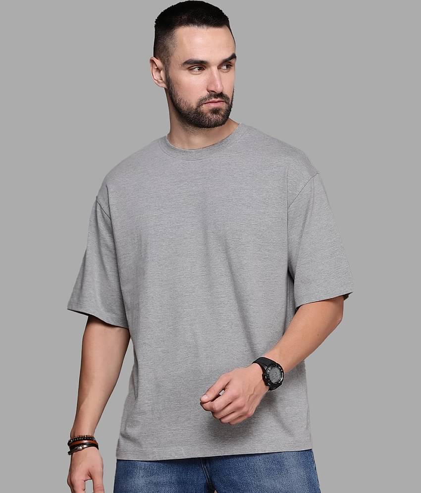 Leotude Pack of 1 Cotton Blend Oversized Fit Men's T-Shirt ( Orange )
