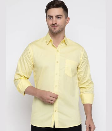 MODERNITY Cotton Blend Regular Fit Solids Full Sleeves Men's Casual Shirt - Yellow ( Pack of 1 )
