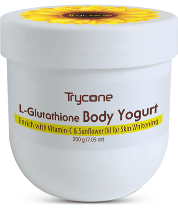 Trycone L Glutathione and Vitamin C Skin Whitening Body Yogurt Enrich with Vitamin-C and Sunflower Oil with SPF -15, 200 Gm