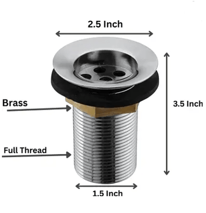 WEKTU Basin, Bathroom Sink, Kitchen Sink Stainless Steel Push Down Strainer  (7 cm Set of 2)