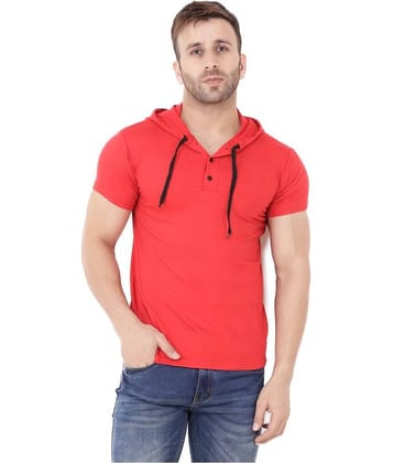 Tfurnish Cotton Blend Red Solids T-Shirt