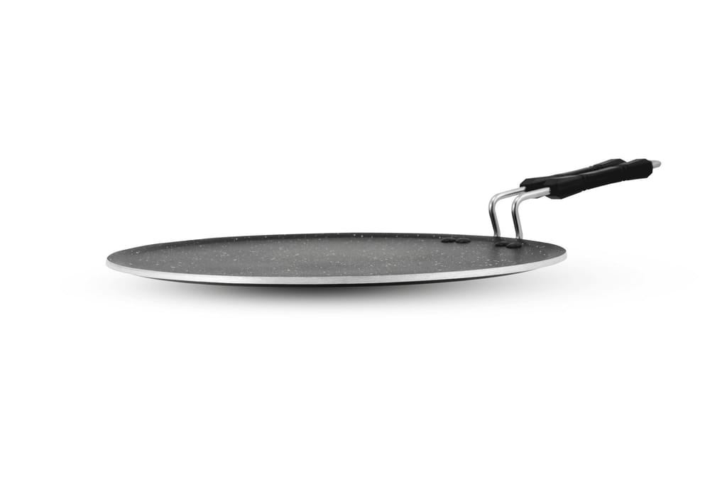 N NIDHI Delta Flat Tawa | 300mm Diameter | 4mm Thickness | Steel Wire Backelite Handle