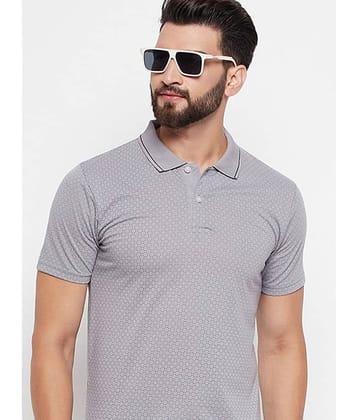 Riss Pack of 1 Polyester Regular Fit Printed Half Sleeves Men's Polo T Shirt ( Grey )