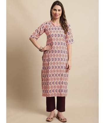 7Threads Crepe Printed Straight Women's Kurti - Multicoloured ( Pack of 1 )
