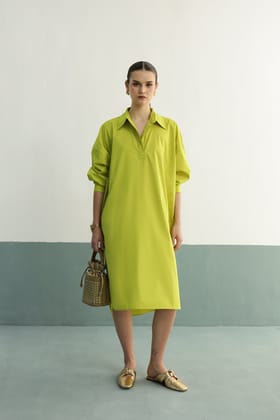 Lazy Sunday Tunic: Lime Green-XS-M