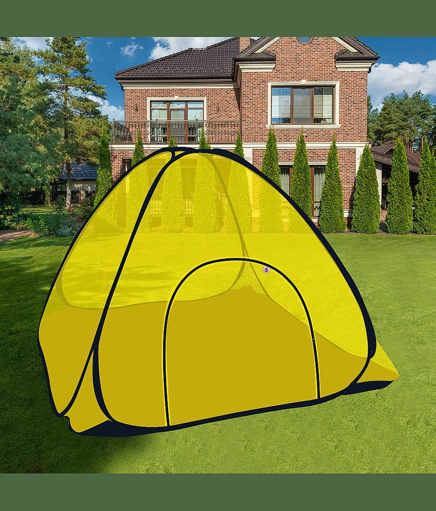 Silver Shine - Yellow Polycotton Tent Mosquito Net ( Pack of 1 )