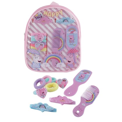 Li'l Diva Peppa Pig Hair Accessories Pack of 10 For Girls 3 Years and Above