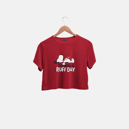 Ruff Day - Crop Top-XS / Red