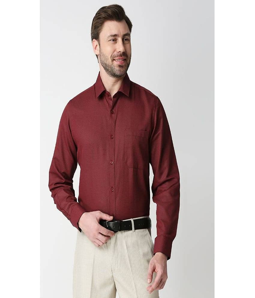 ABUHUB - Maroon Cotton Regular Fit Men's Formal Shirt ( Pack of 1 )