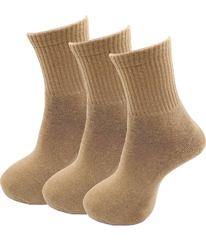 RC. ROYAL CLASS - Cotton Men's Solid Beige Ankle Length Socks ( Pack of 3 )