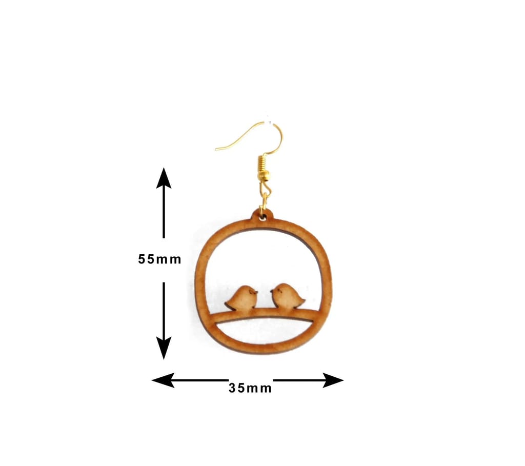 Handmade Wooden Earrings - Nature-Inspired and Unique Designs