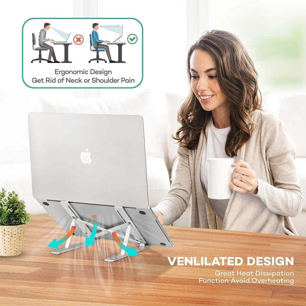 Aluminum Laptop Stand - Ergonomic, Adjustable & Portable