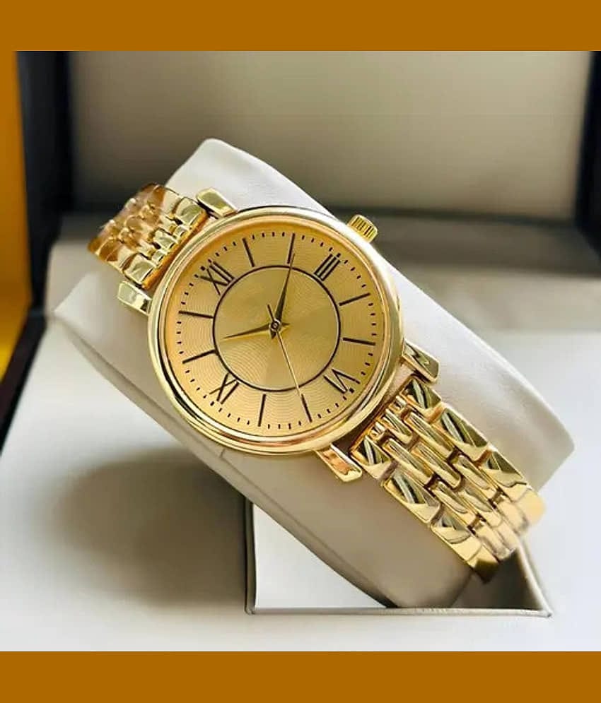 EEWHI Gold Metal Analog Womens Watch