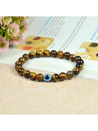 NVR Natural Round Tiger Eye Bracelet-Onesize / Brown / Beads