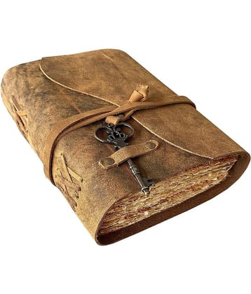 Premium Finished Leather Journal with Antique Paper A5 Diary Unruled 200 Pages (Brown)