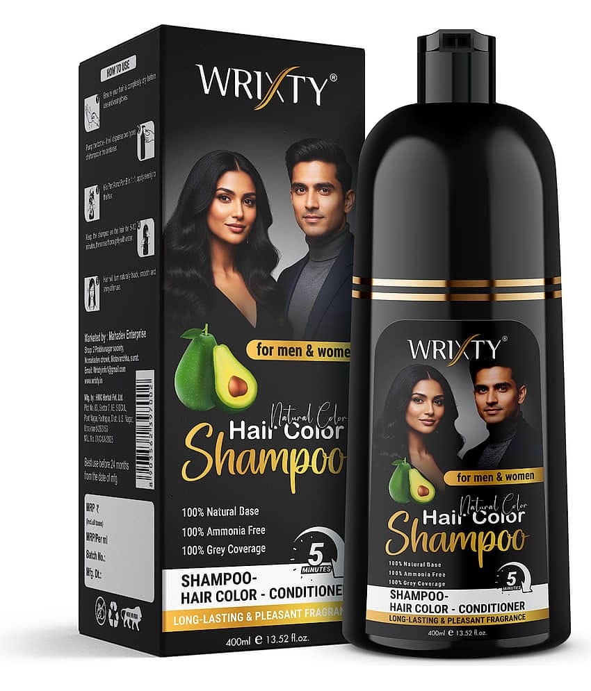 WRIXTY Shampoo Hair Colour Natural Extracts | Kokila Like Hair in 10 Minutes Ammonia-Paraben-PPD free