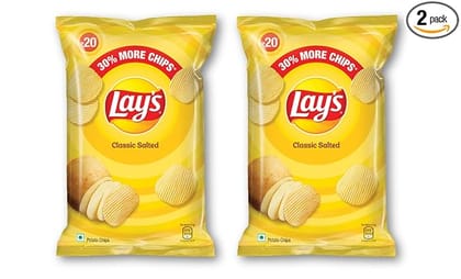 Lay's Classic Salted Flavor Potato Chips - Pack of 2