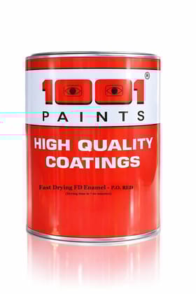 1001 Fast Drying FD Enamel Paint FAST SET ST 7-10 Min Drying Multi-Surface for Metal, Wood, Non-Metal & Asbestos Finish High Gloss Industrial Quality - PO Red 1 L 1001 Fast Drying FD Enamel Paint FAST SET ST 7-10 Min Drying Multi-Surface for Metal, Wood, Non-Metal & Asbestos Finish High Gloss Industrial Quality - PO Red 1 L